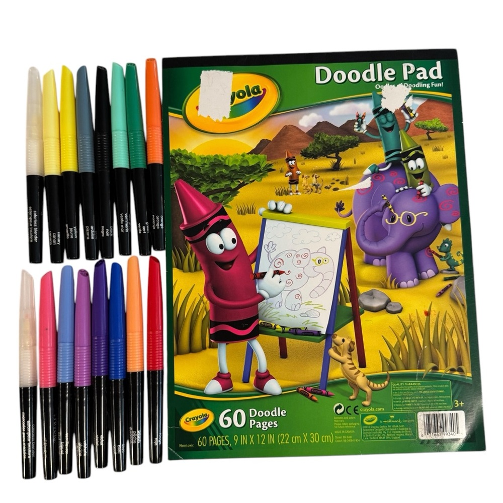 59 Page Crayola Doodle Book & 16 Crayola Blending Pen Markers